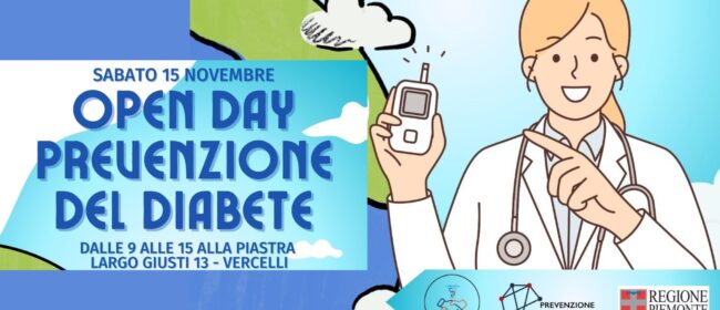 Open day di prevenzione del diabete mellito, sabato 15 novembre alla Piastra Ambulatoriale di Vercelli