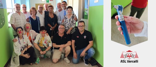 Nove otoscopi donati alla Pediatria dell’ospedale Sant’Andrea grazie al Memorial Vittorio Mero