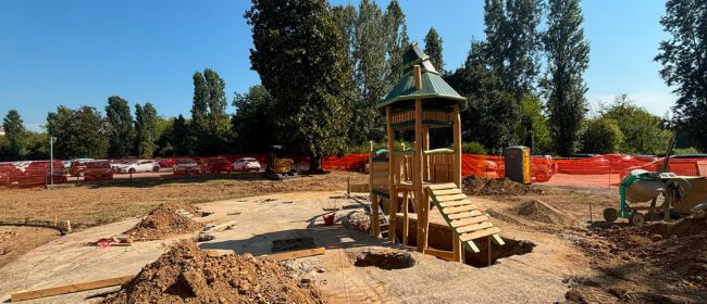 Vercelli, micronido aziendale: partiti i lavori per il restyling dell’area giochi all’aperto